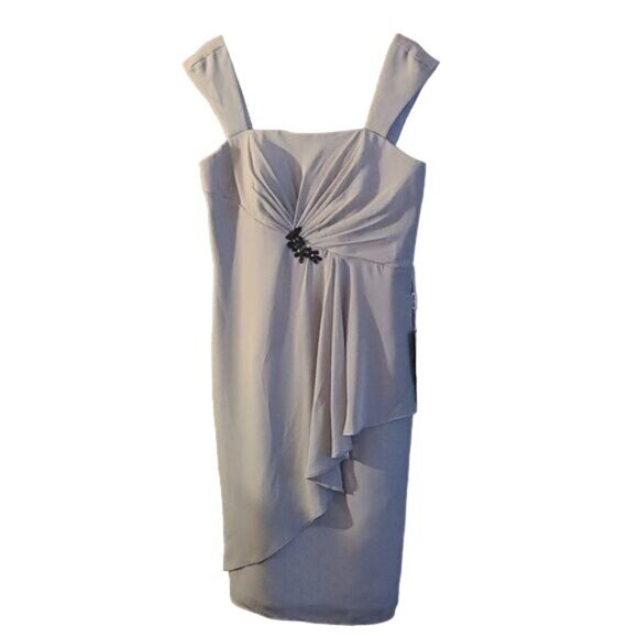 IZIDRESS NEW Dead stock Size 12 Retro Gray Formal Dress - Picture 1 of 9